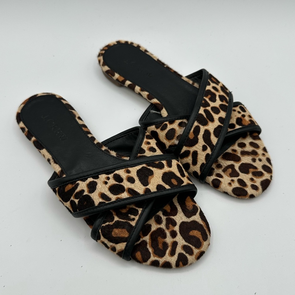J. Crew Animal Print Leopard Style Slide Sandals Women’s US 5.5